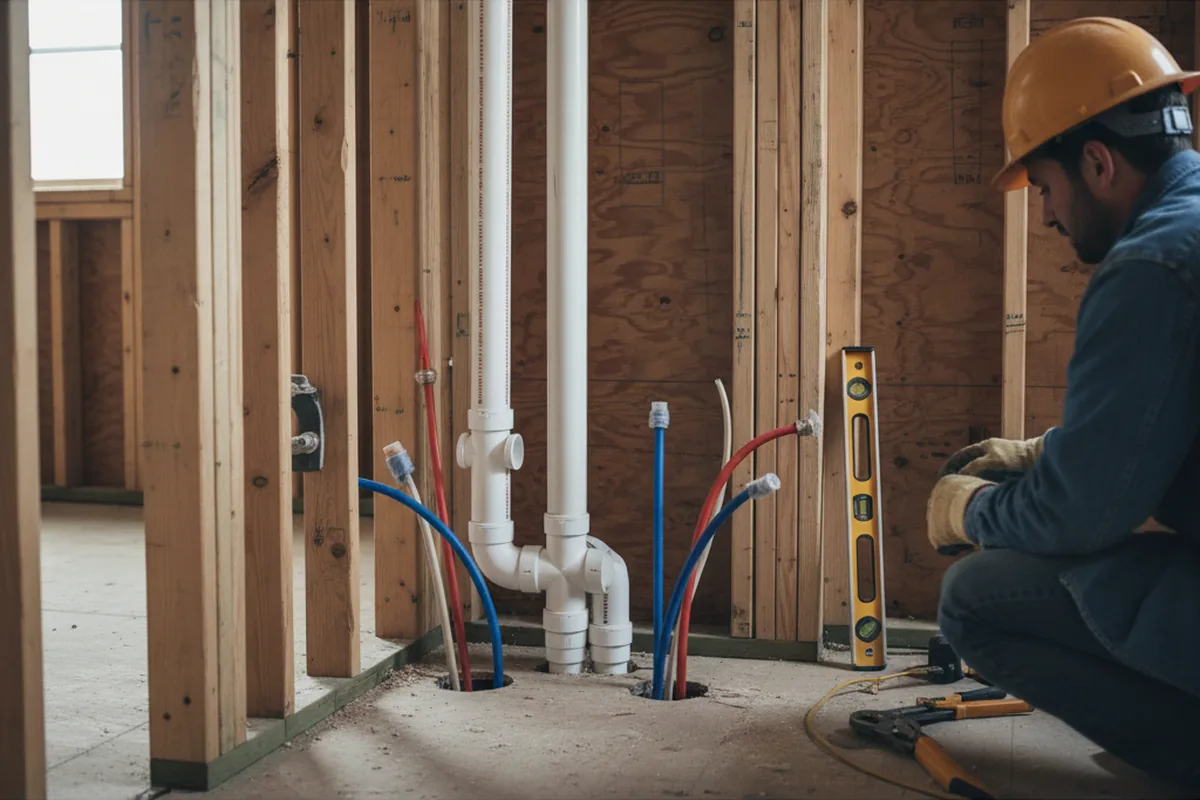 Drain and supply rough-in during Leak Detection in Lindon